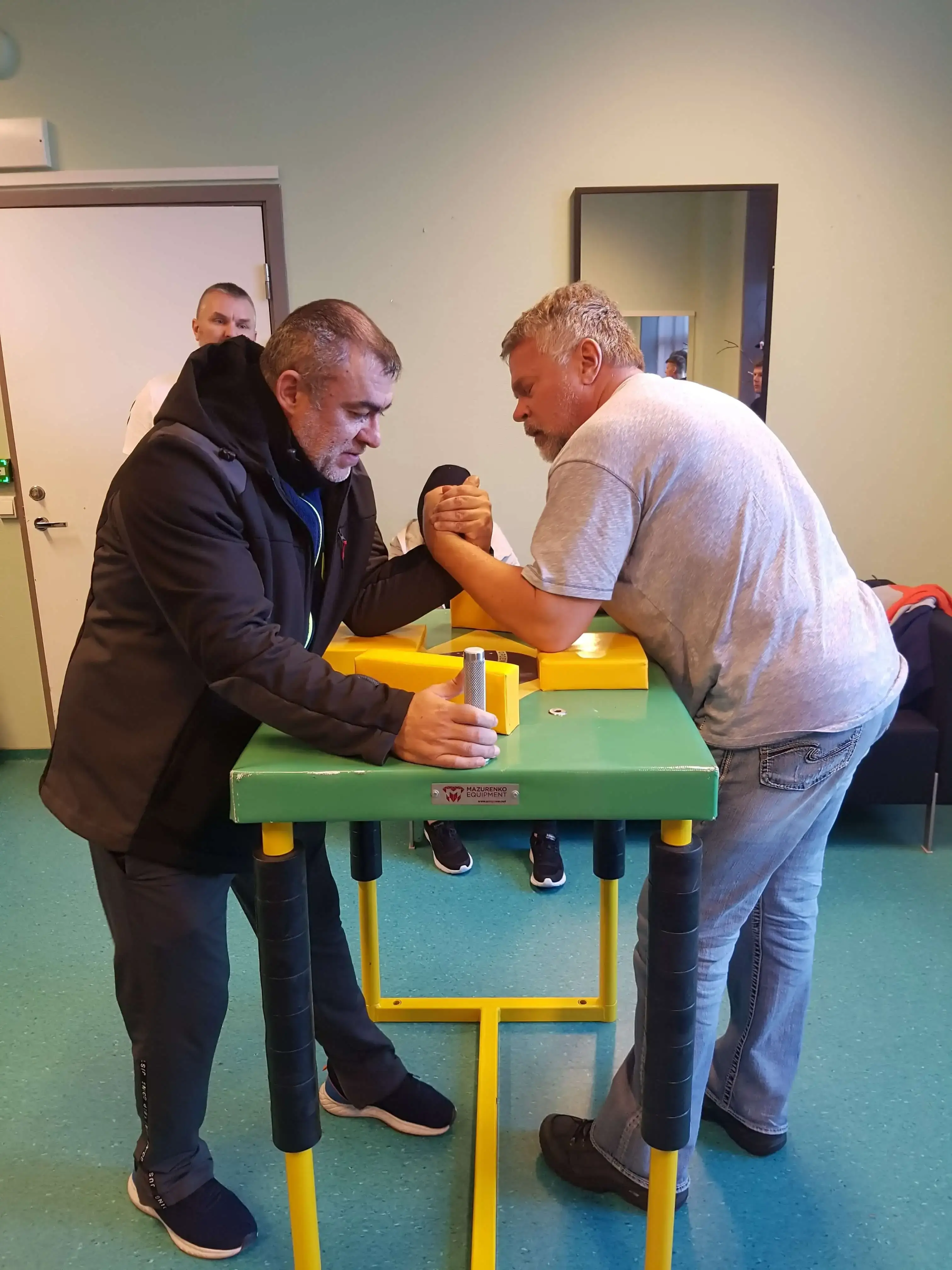 Two person armwrestling